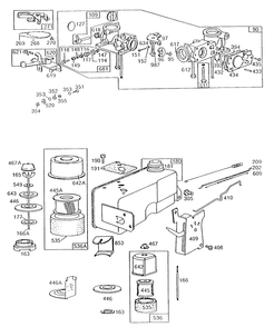 Carburetor,fuel Tank,a/Cv Diagram and Parts List for 131922-0170-XX  Briggs and Stratton Engine